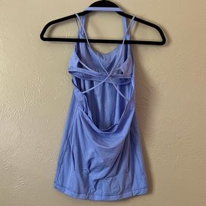 ❌LAST CHANCE❌ LULULEMON light blue strappy fun athletic tank top built in bra 4